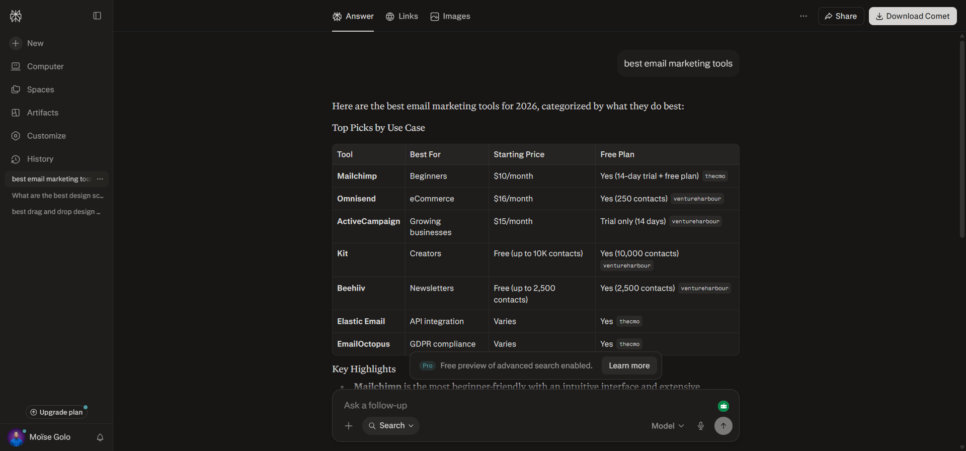[Screenshot of ChatGPT or Perplexity answering the target keyword as a question, with the citations panel visible]