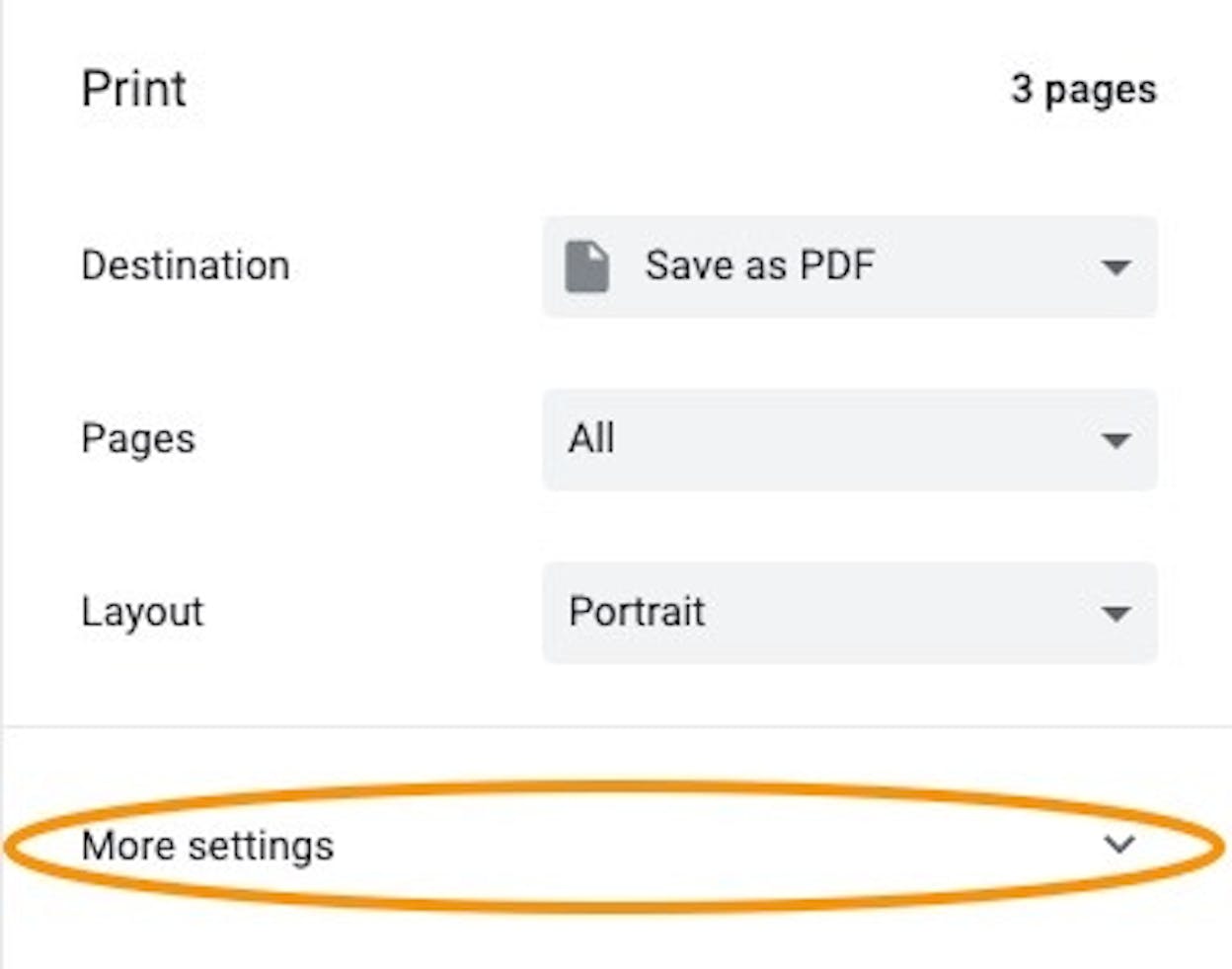 [Screenshot of the Chrome print dialog with &ldquo;Save as PDF&rdquo; selected as the destination, showing a competitor landing page in the preview pane.]