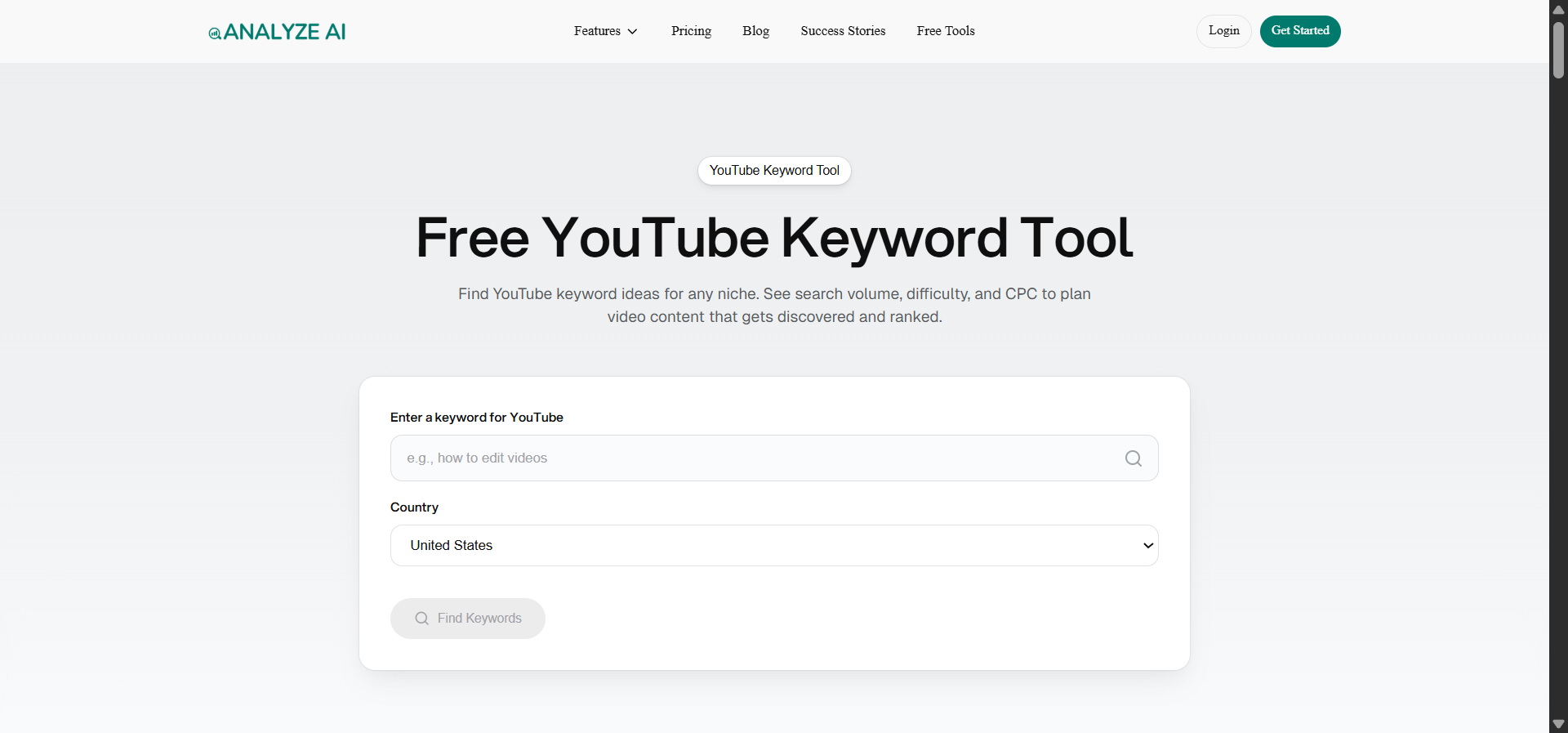 YouTube keyword tool