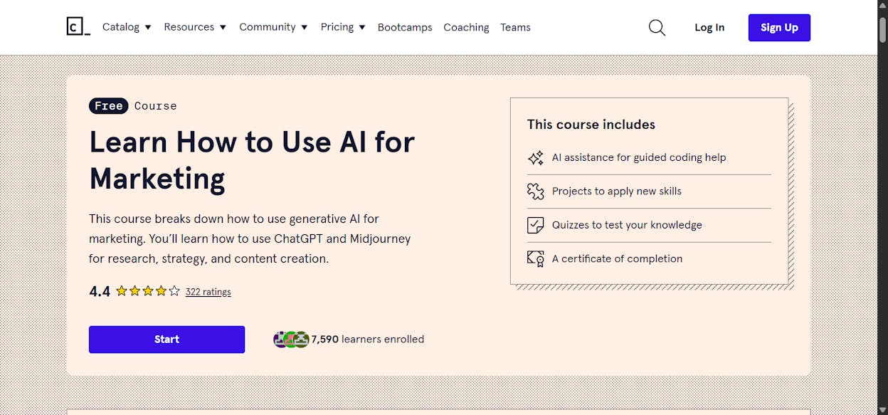 Codecademy interactive prompt engineering interface showing the prompt writing exercise