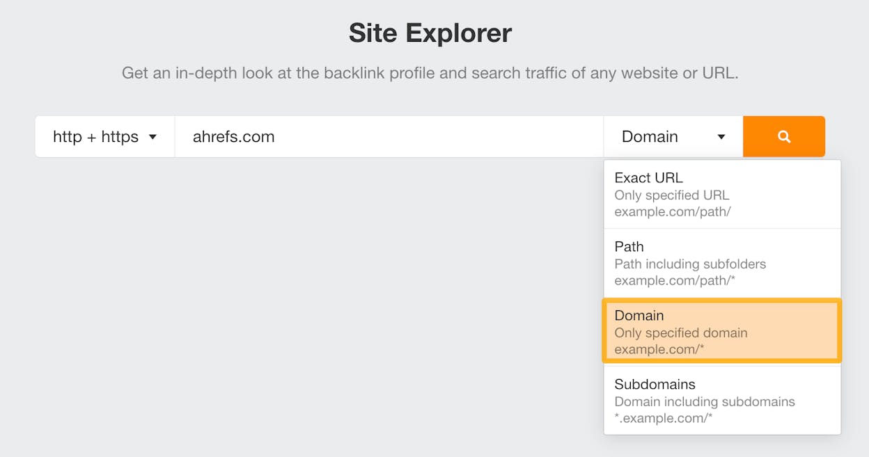 Ahrefs Site Explorer Overview report for any large domain