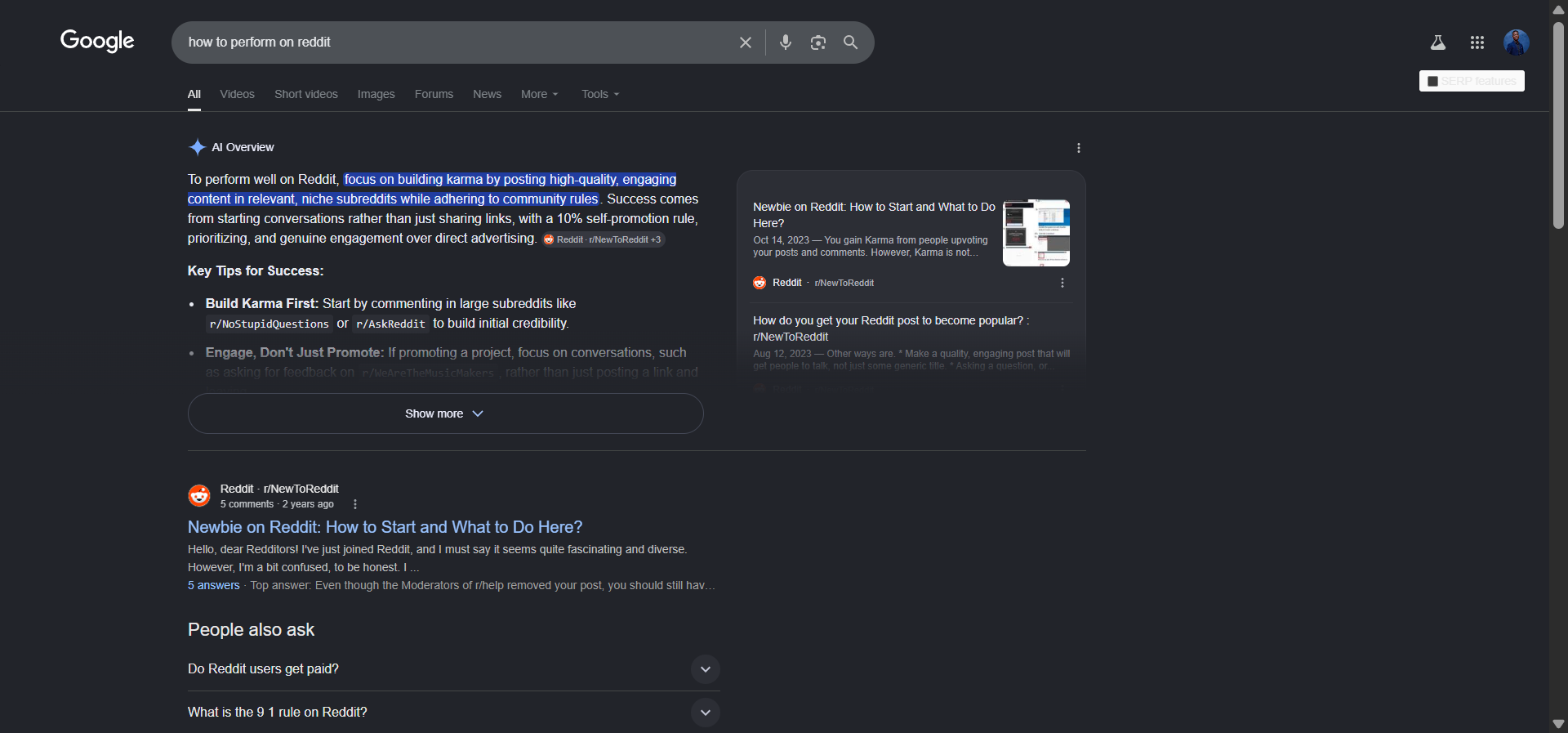 [Screenshot of a Google SERP for a niche keyword showing Amazon, Etsy, and Reddit threads in the top five spots, illustrating that low KD doesn&rsquo;t always mean low difficulty]