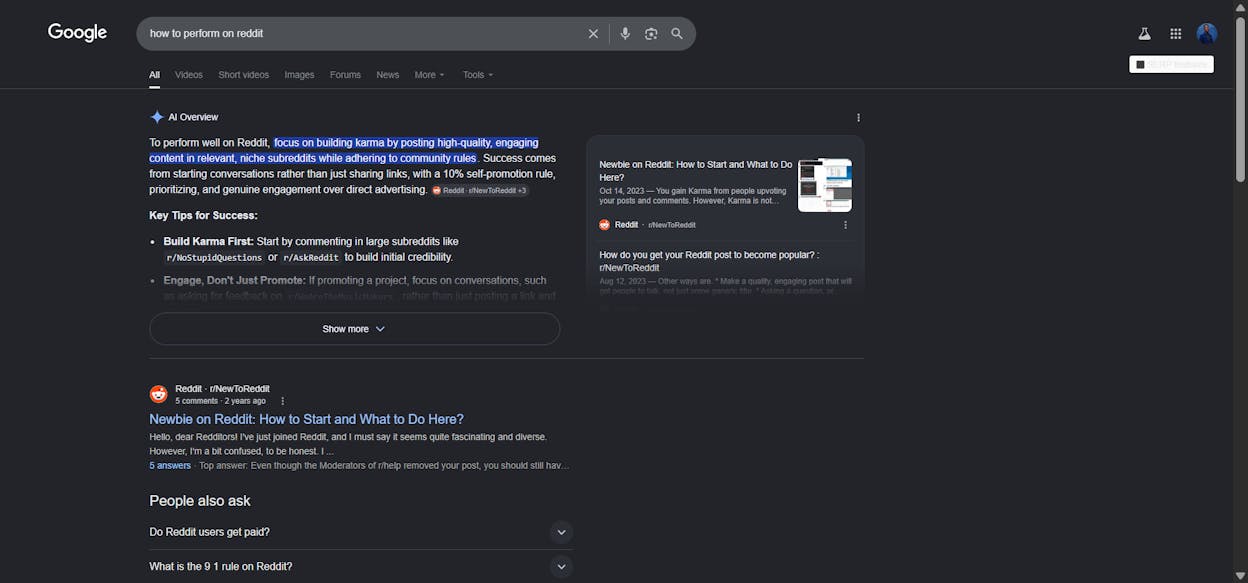 [Screenshot of a Google SERP for a niche keyword showing Amazon, Etsy, and Reddit threads in the top five spots, illustrating that low KD doesn&rsquo;t always mean low difficulty]