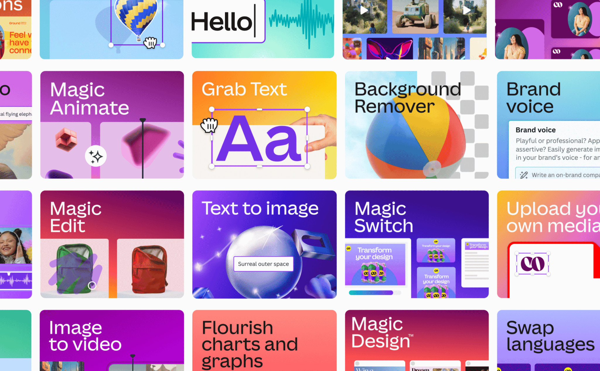 Canva Magic Studio with Magic Write panel open beside a social media post template