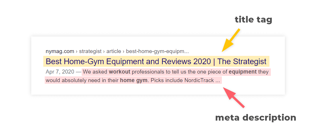 Google search result snippet showing a meta description that includes both the primary and a secondary keyword naturally