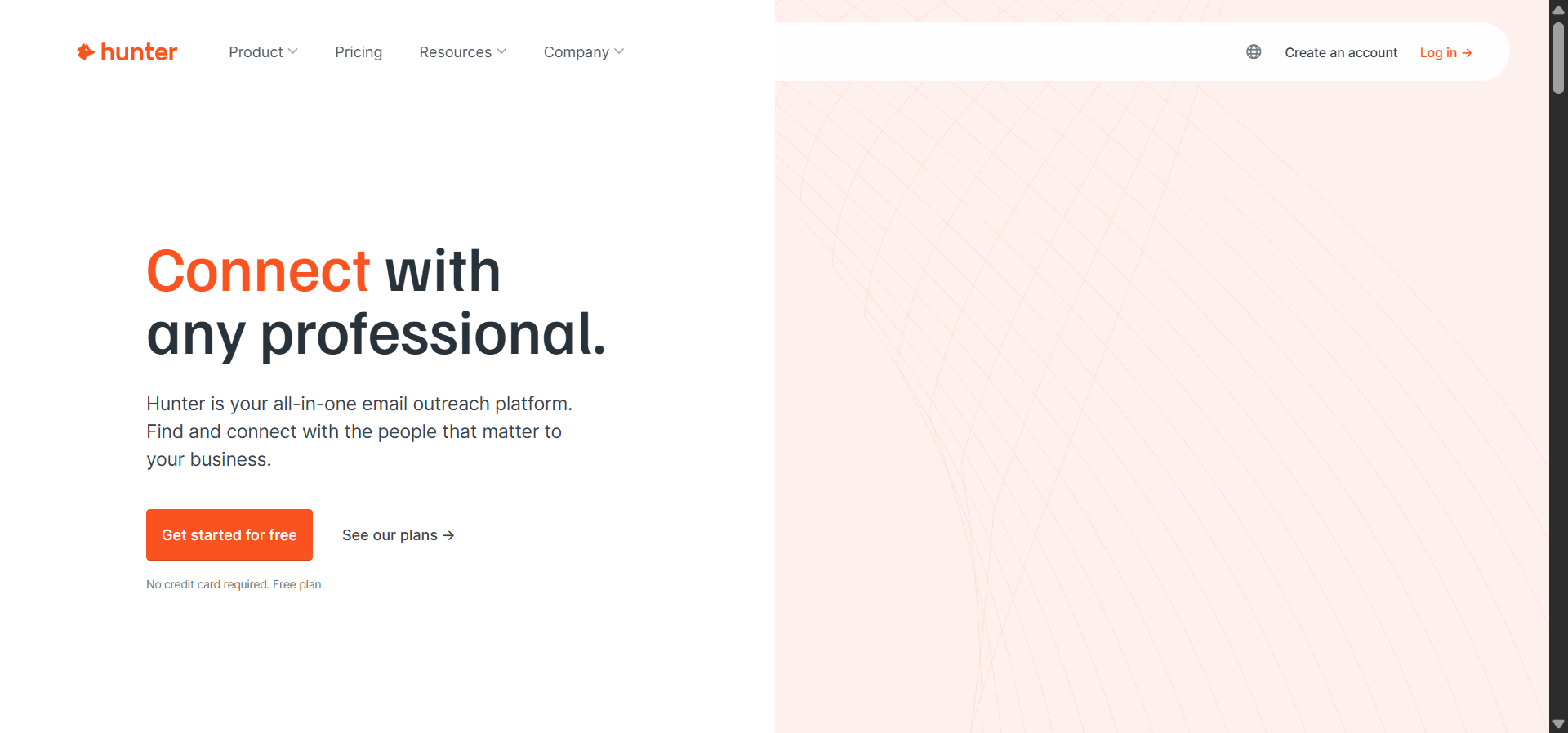 Hunter.io domain search results with verification status