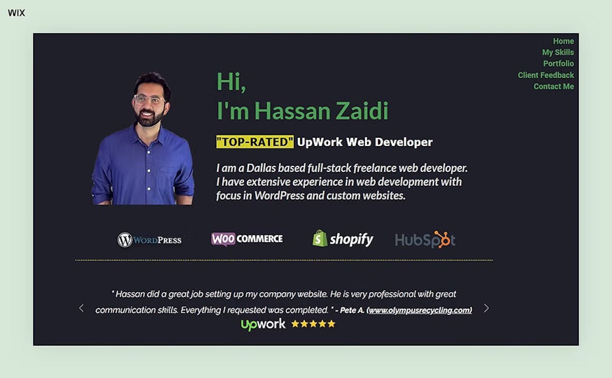 A clean example of a well-known single-page website (e.g., a designer portfolio or a product launch page like a Notion-built one-pager) showing hero, about, work, and contact sections in one scroll.