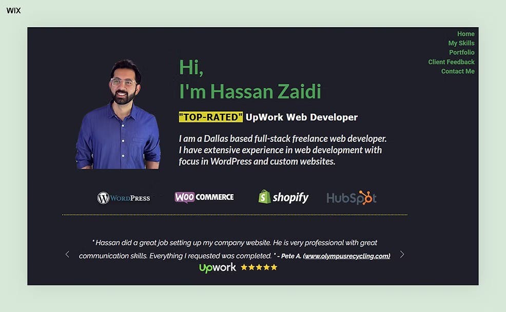 A clean example of a well-known single-page website (e.g., a designer portfolio or a product launch page like a Notion-built one-pager) showing hero, about, work, and contact sections in one scroll.