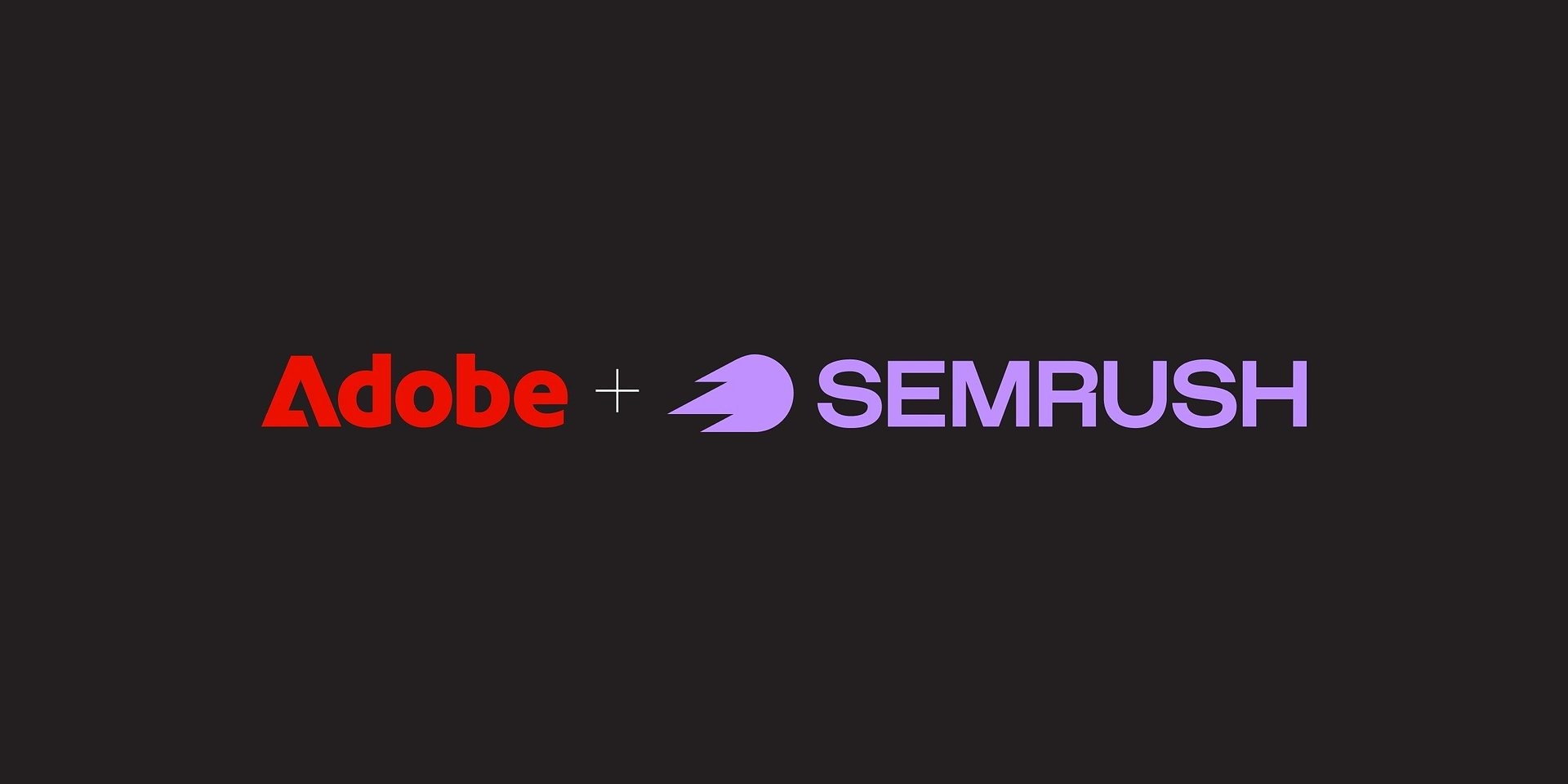 Adobe + Semrush announcement banner or the Semrush homepage with the &ldquo;Semrush, an Adobe company&rdquo; tagline