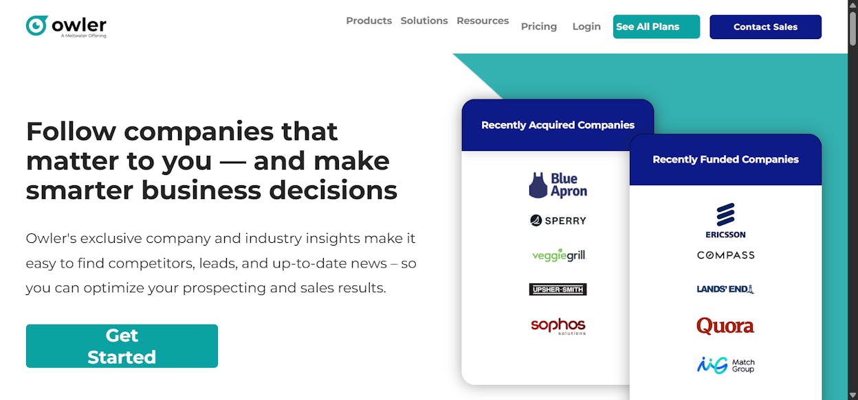 Owler: best for corporate events and SMB sales triggers