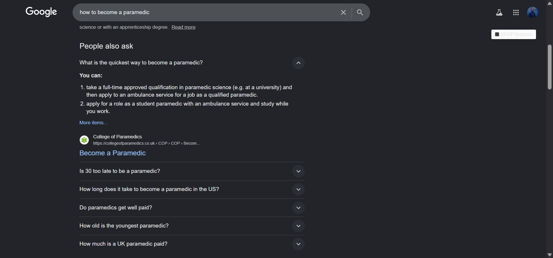 a sequence showing how clicking PAA questions generates additional questions