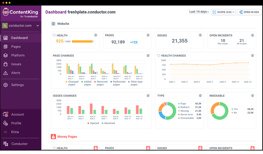 Conductor’s enterprise dashboard