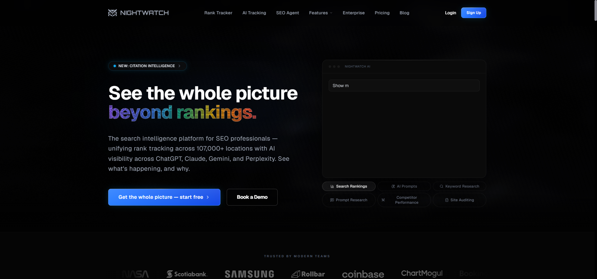 Nightwatch: for teams bridging SEO and AI visibility
