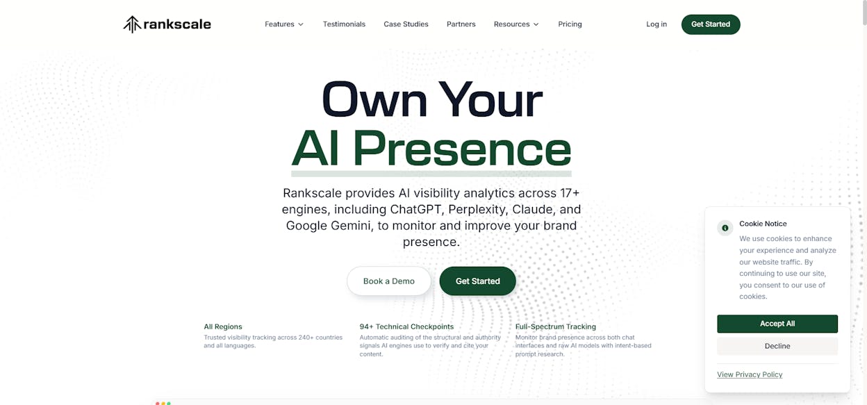 Rankscale AI showing prompt simulation results and visibility analytics