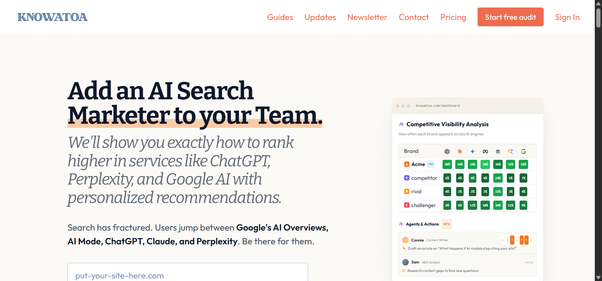 Knowatoa AI: Best for Brand Accuracy and Reputation Monitoring