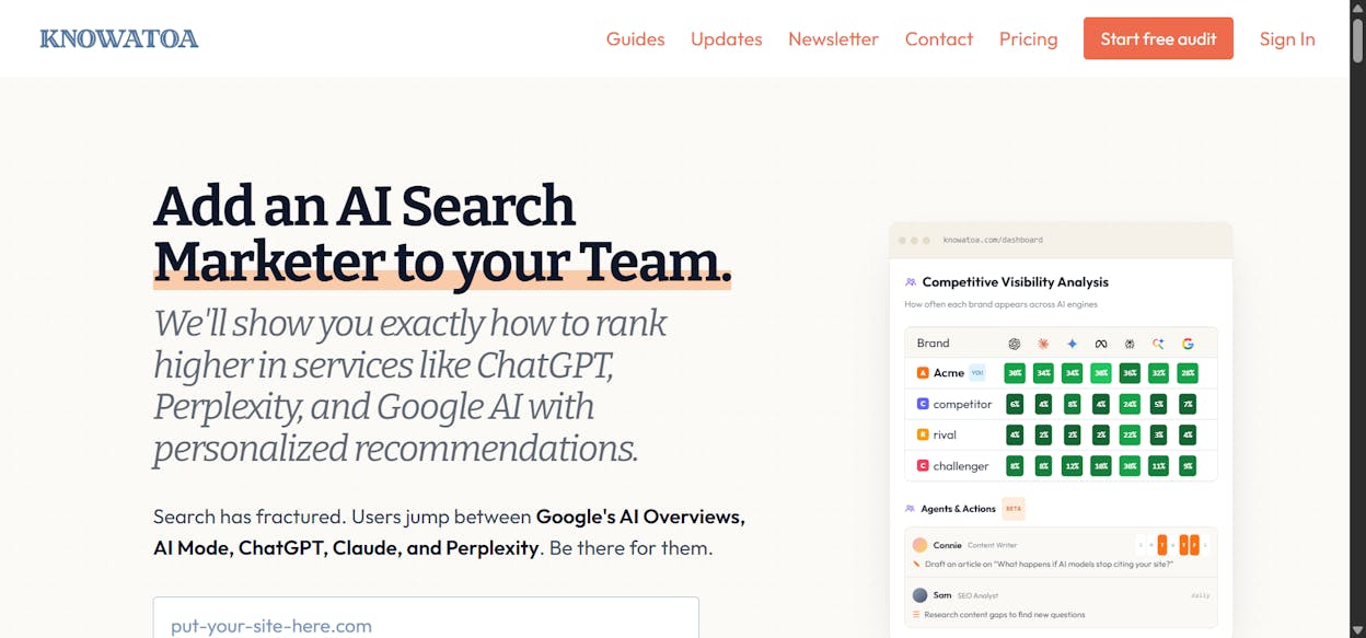 Knowatoa AI: Best for Brand Accuracy and Reputation Monitoring