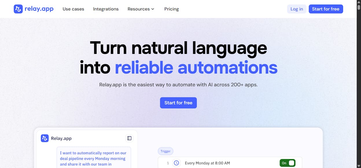 Relay.app is Best for Beginners automating simple marketing tasks