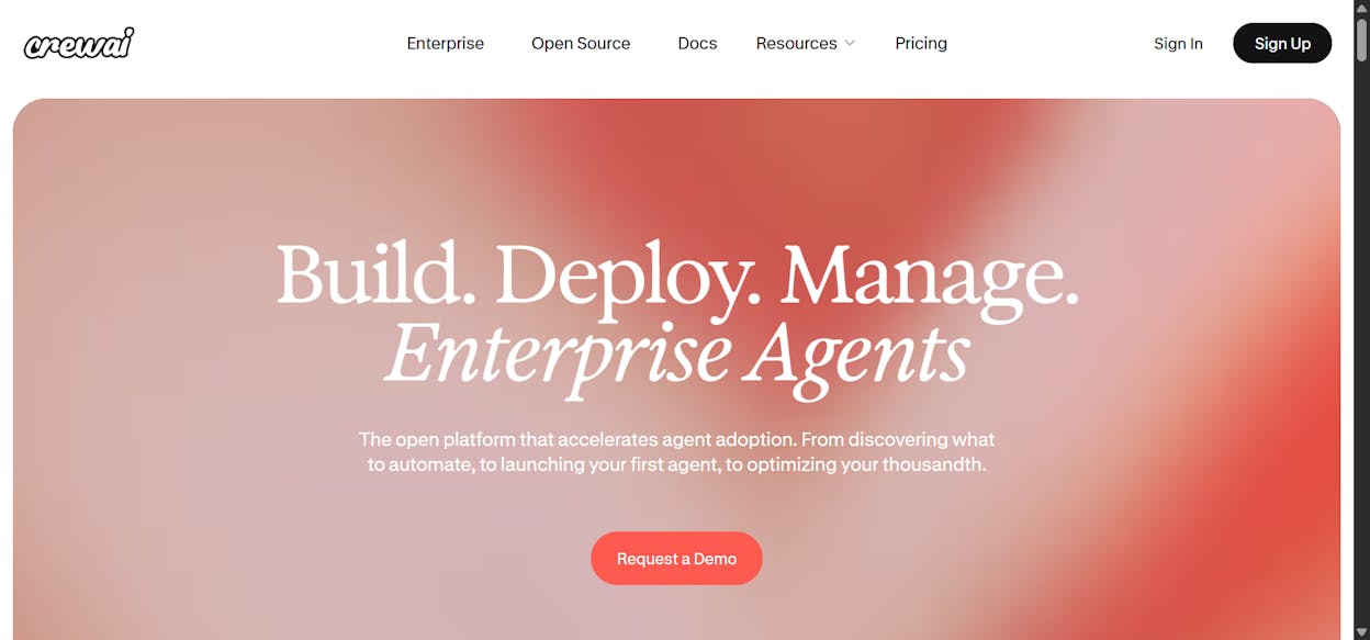 CrewAI is Best for Enterprise companies building multi-agent systems at scale