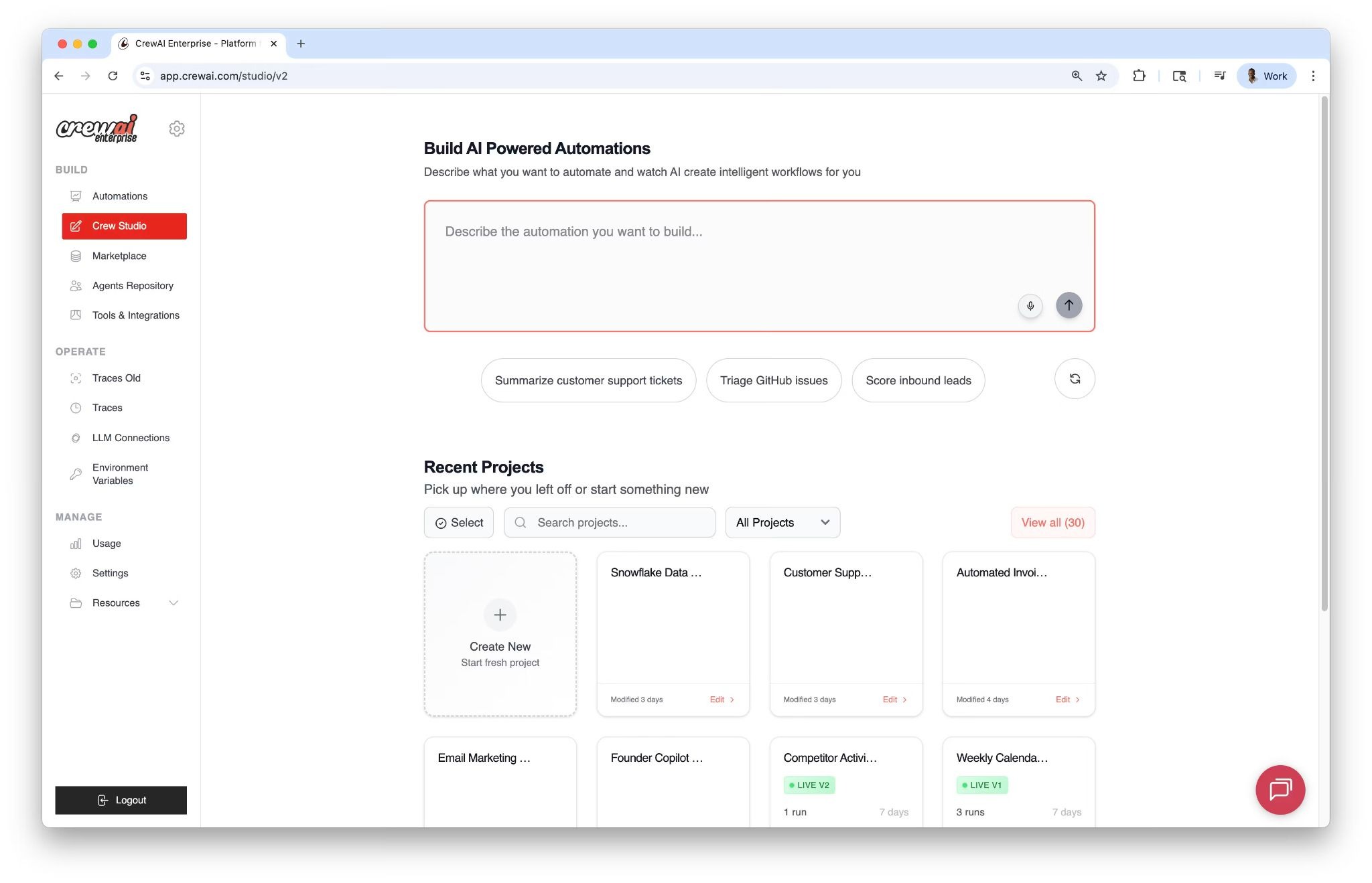 CrewAI’s crew configuration interface