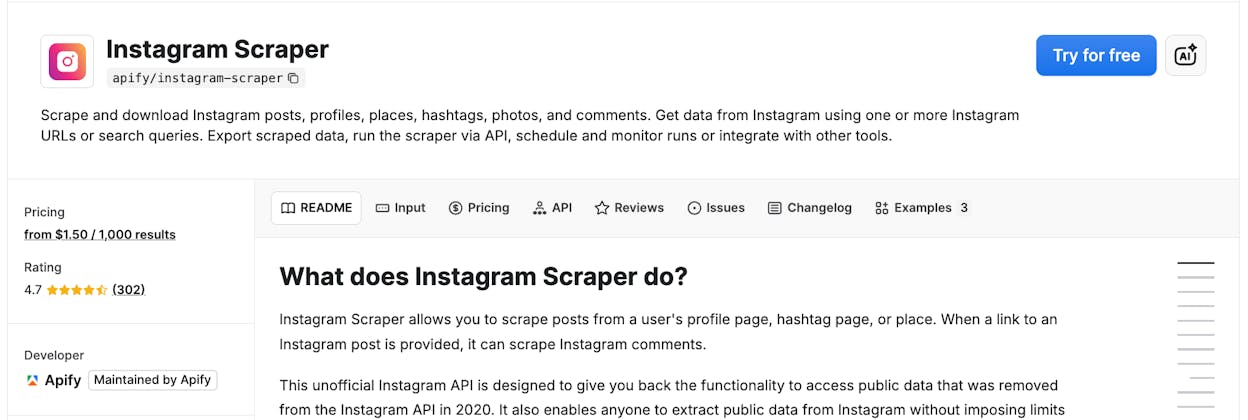 Instagram post scraping connected to LLM sentiment analysis in a workflow