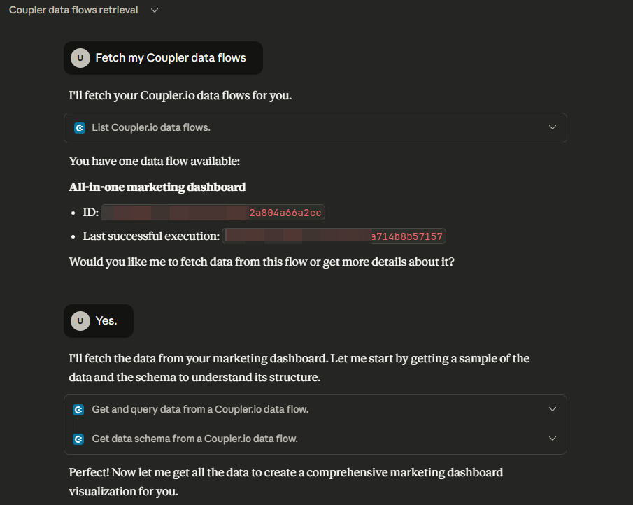 Claude AI interface used for web scraping and data analysis