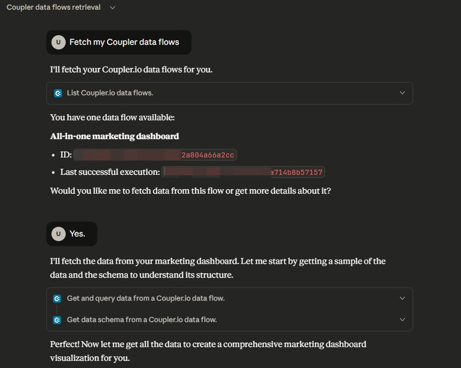 Claude AI interface used for web scraping and data analysis