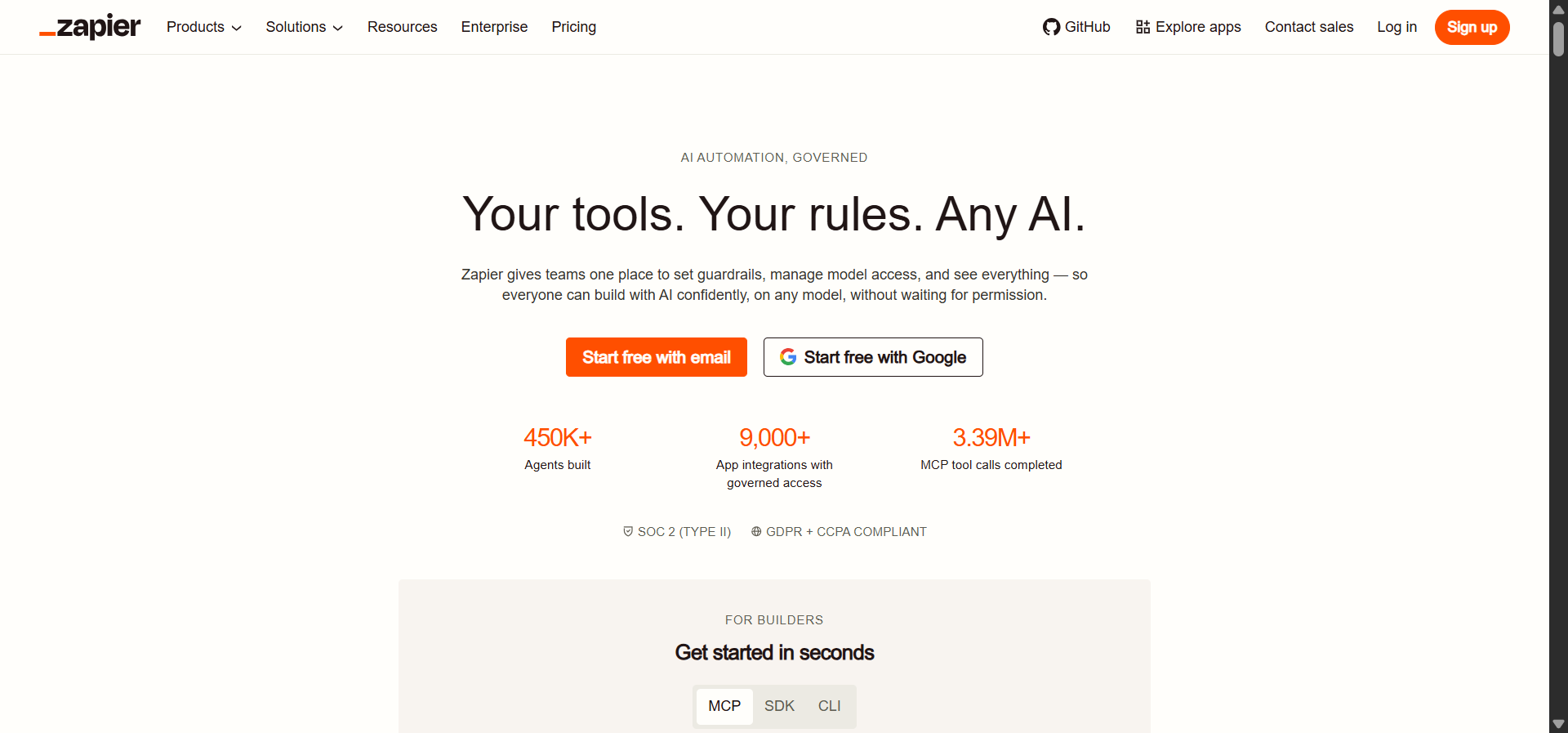 Zapier&rsquo;s agent builder interface