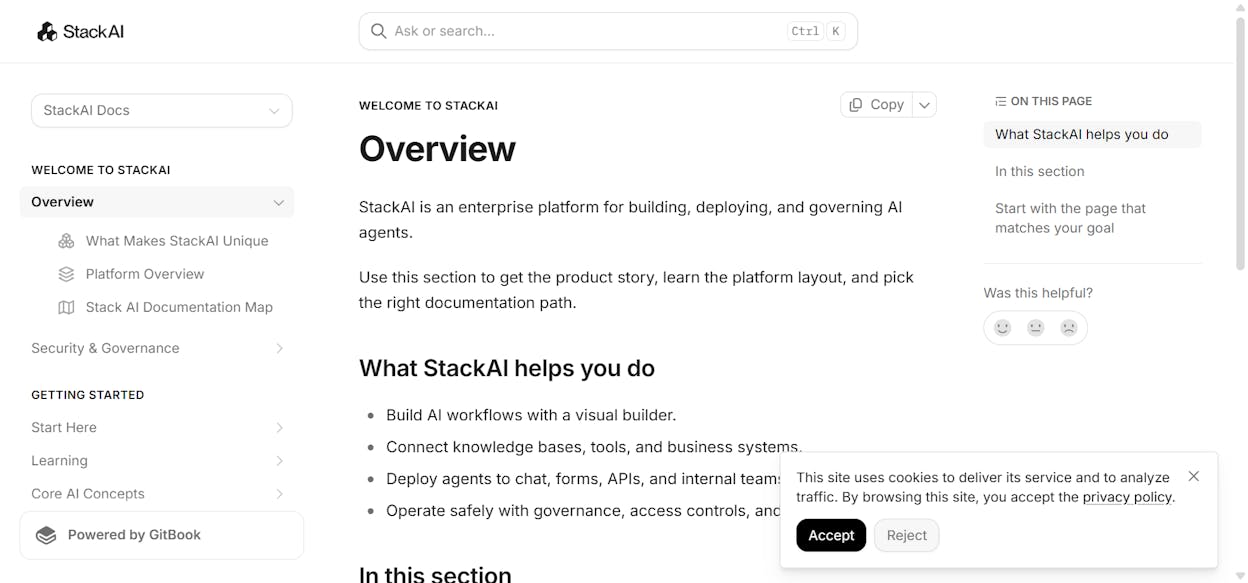 StackAI&rsquo;s builder interface