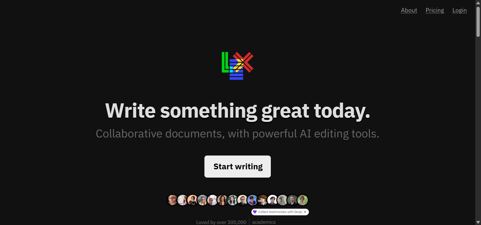 Lex.page editor interface