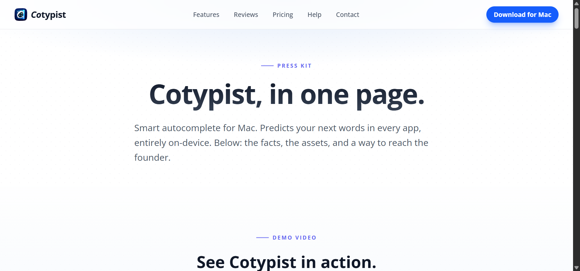 Cotypist autocomplete in action