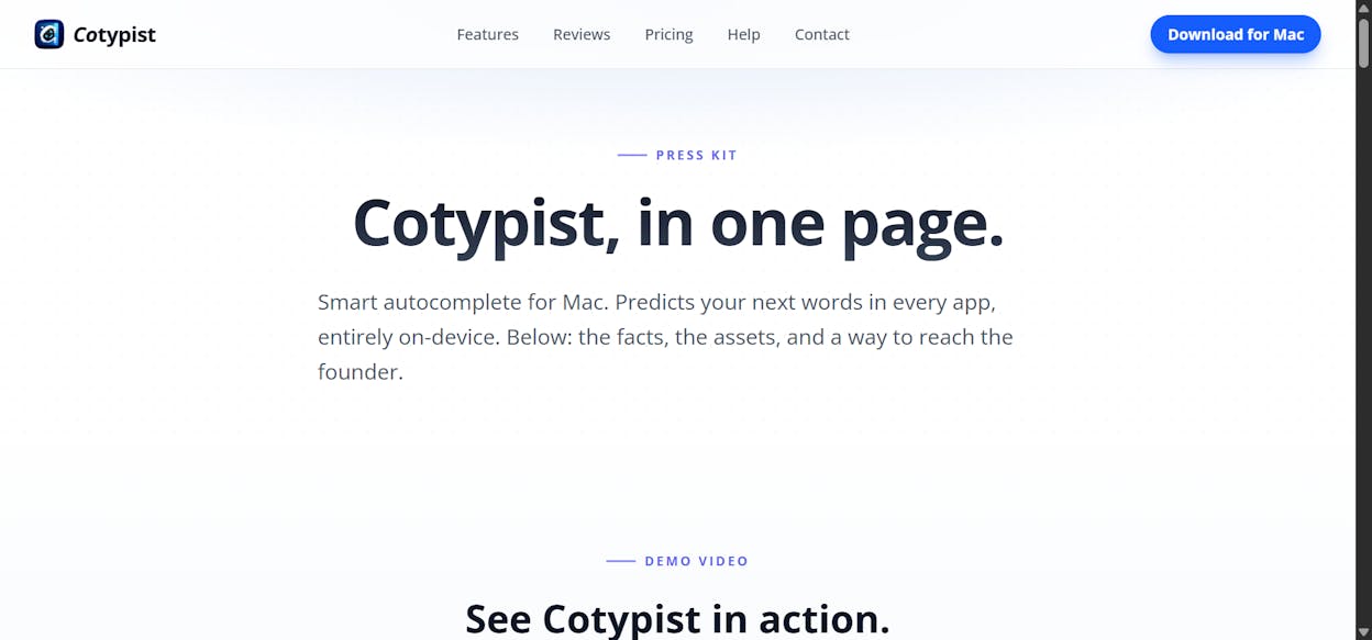 Cotypist autocomplete in action