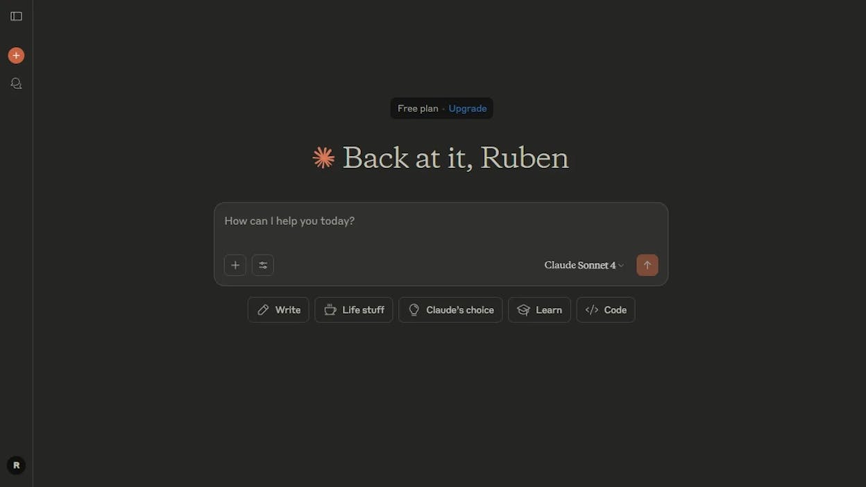 Claude chat interface