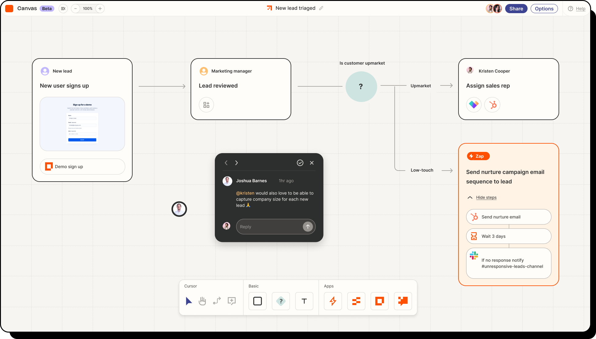 Zapier&rsquo;s agent builder interface with connected app actions
