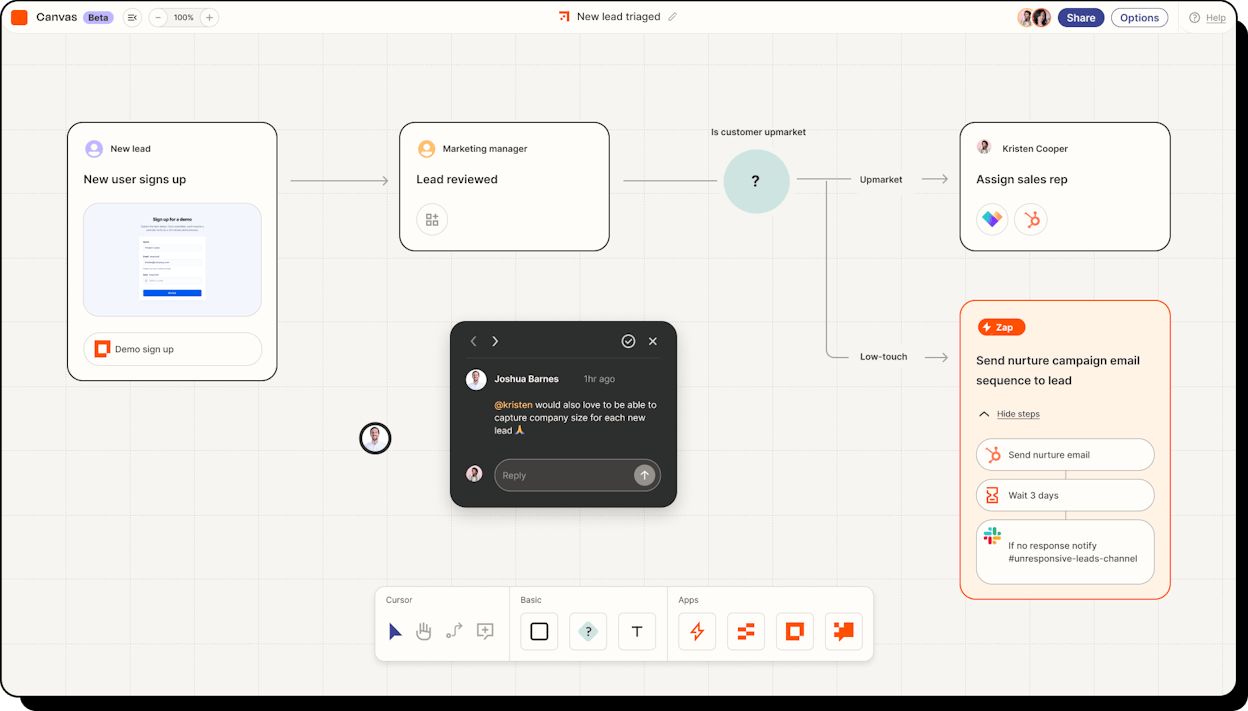 Zapier&rsquo;s agent builder interface with connected app actions
