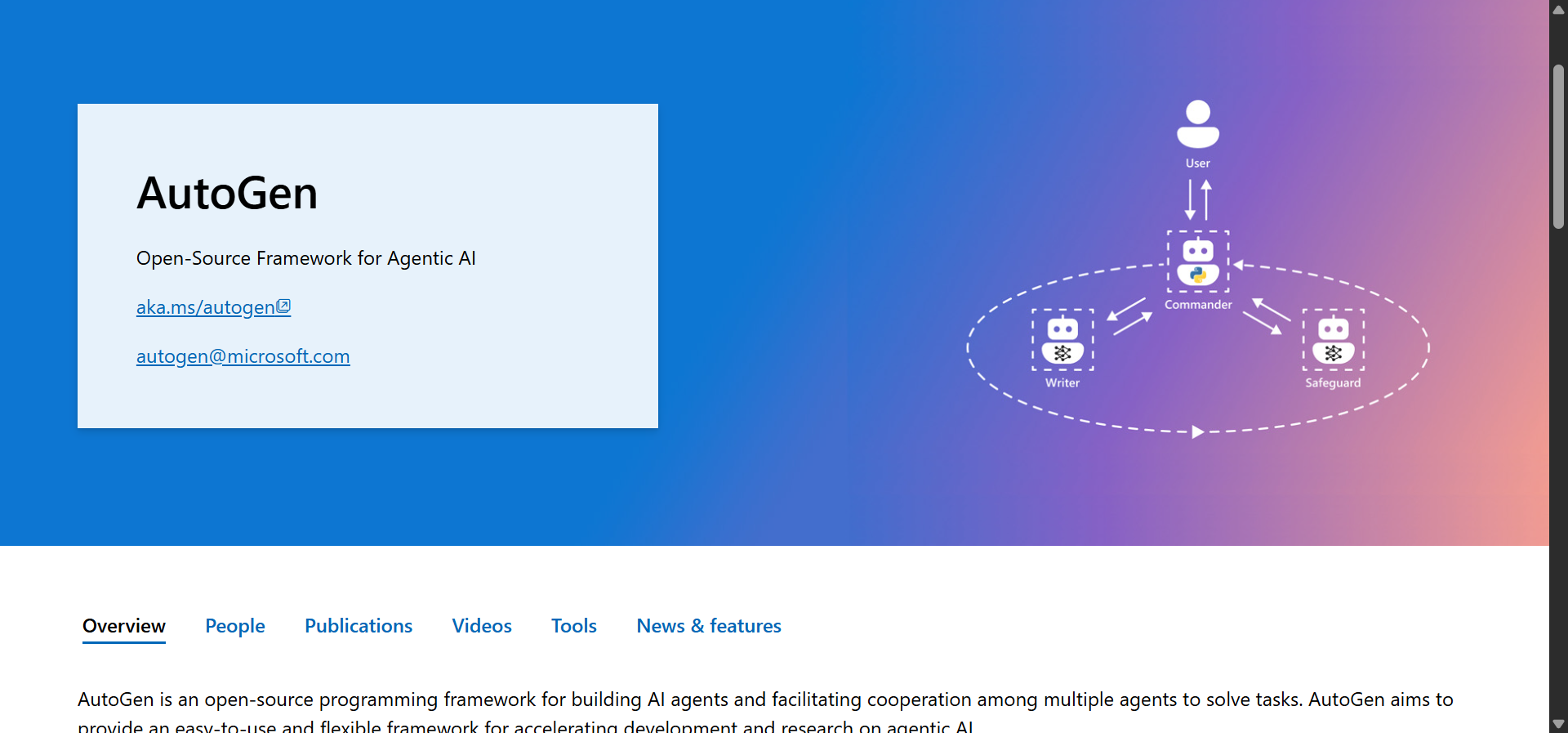 AutoGen : the Microsoft&rsquo;s open-source framework for building multi-agent systems.