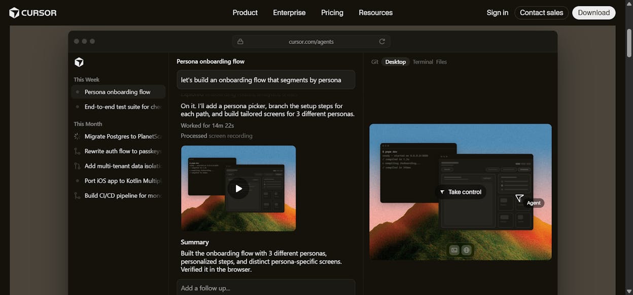Cursor&rsquo;s cloud agent interface showing subagents running in parallel across a codebase