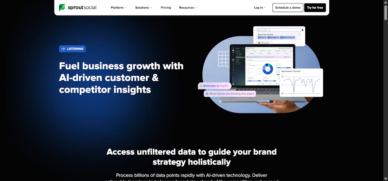 Sprout Social Listening tool dashboard