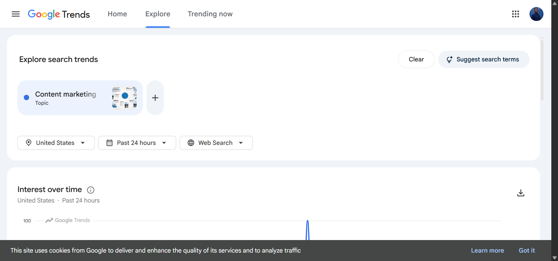 Google Trends comparison view
