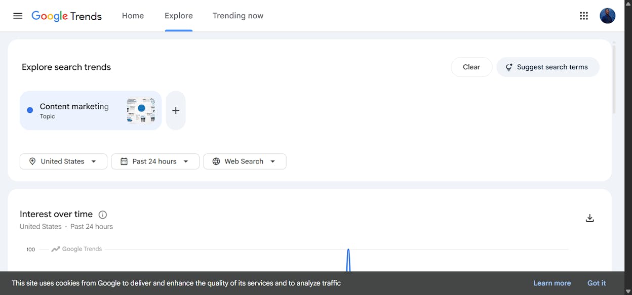 Google Trends comparison view