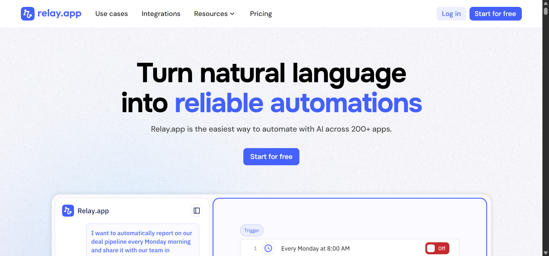 Relay.app&rsquo;s workflow interface