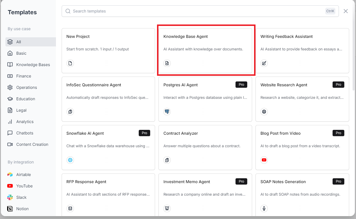 StackAI&rsquo;s SOW Response Agent template