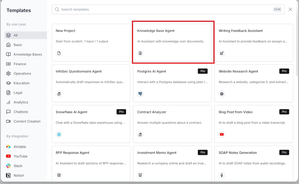 StackAI&rsquo;s SOW Response Agent template