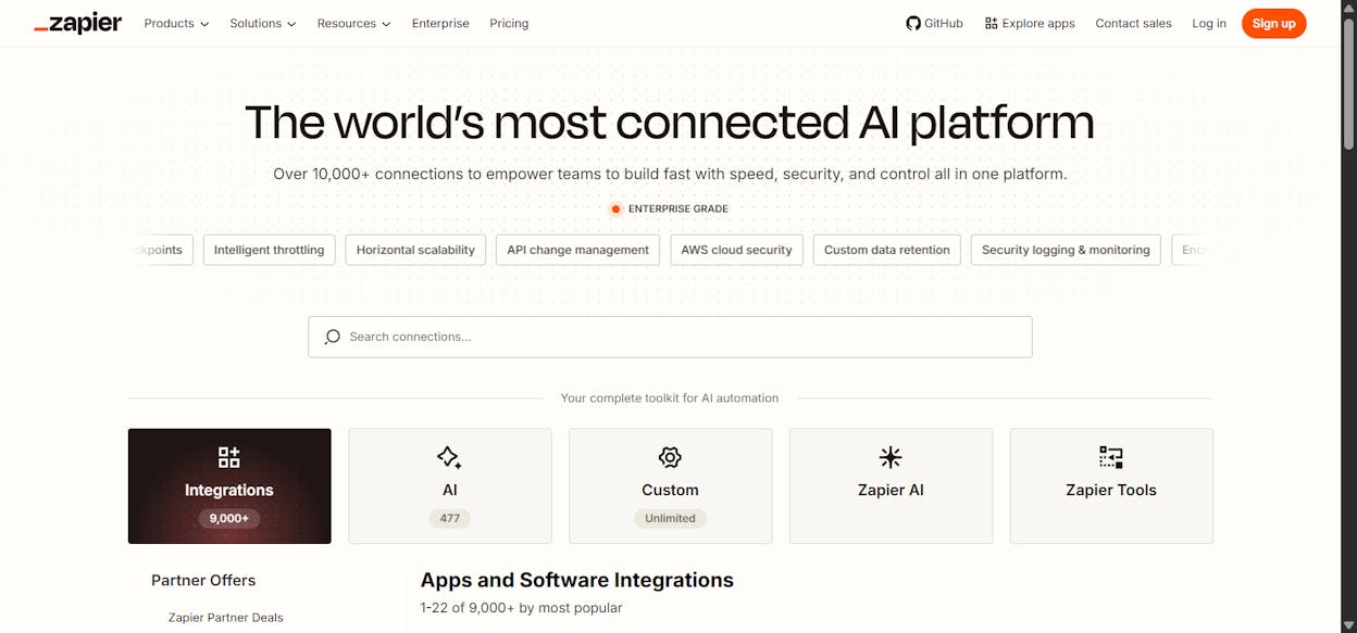Zapier Zap editor interface