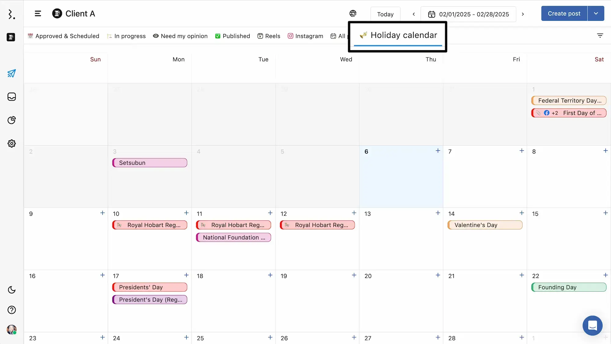 Statusbrew&rsquo;s content calendar with approval workflows