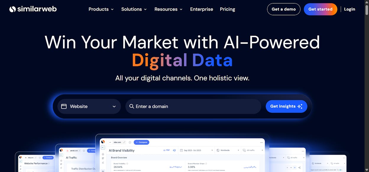 SimilarWeb website traffic analysis dashboard