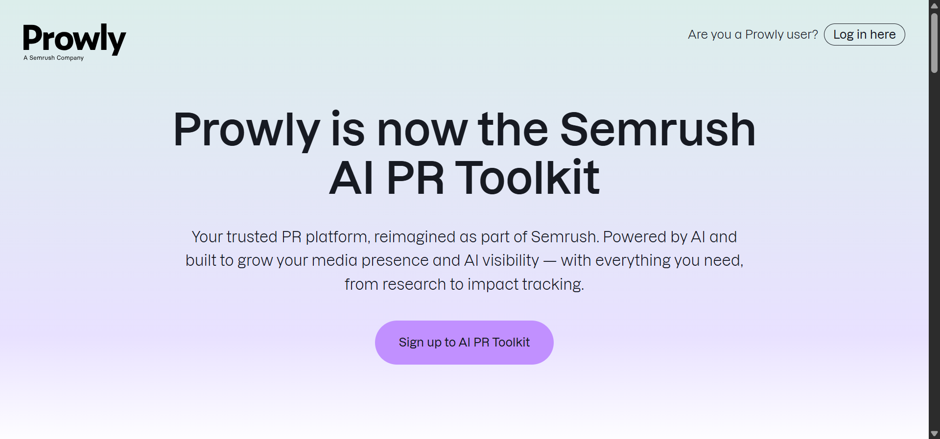Prowly media database and PR outreach interface