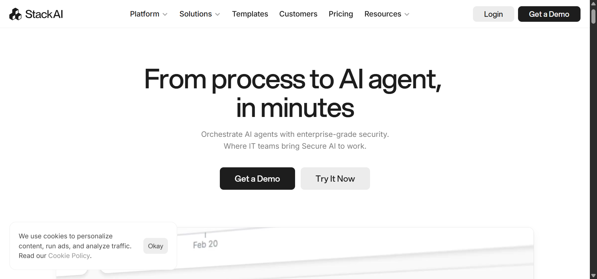 Stack AI interface showing its clean workflow builder