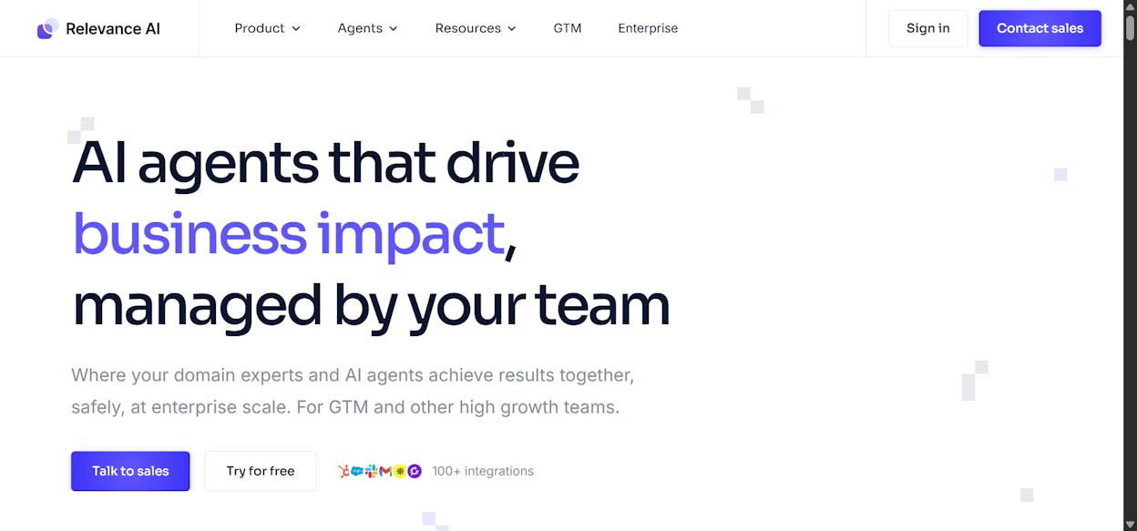 Relevance AI agent builder interface