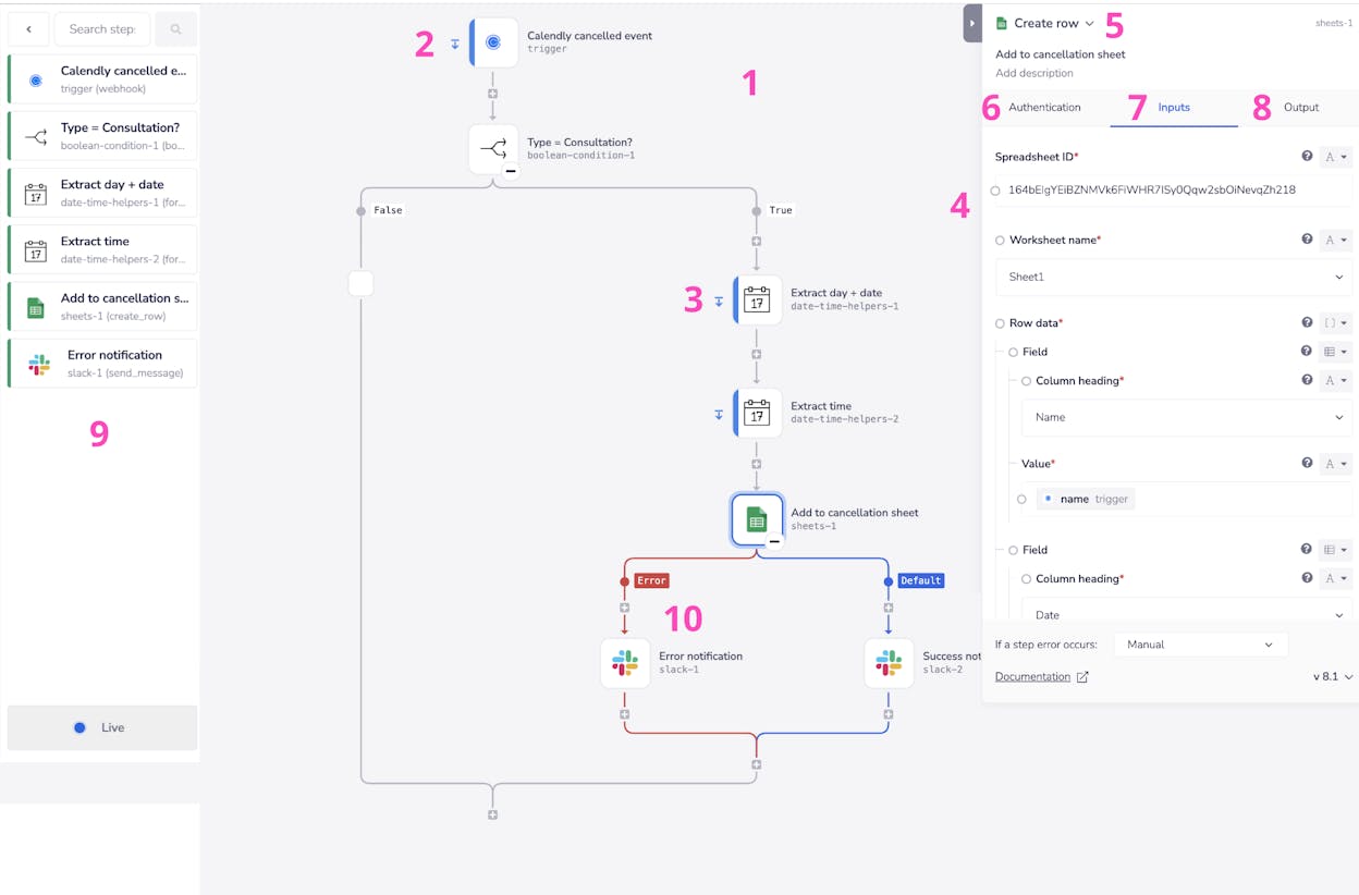 Tray.ai’s workflow builder showing an AI agent connected to multiple SaaS integrations