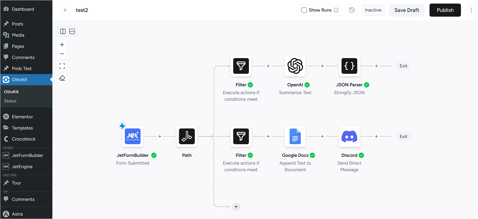 OttoKit WordPress plugin dashboard